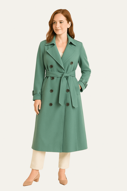 VogeLuxe | Women’s Double Breasted Long Trench Coat