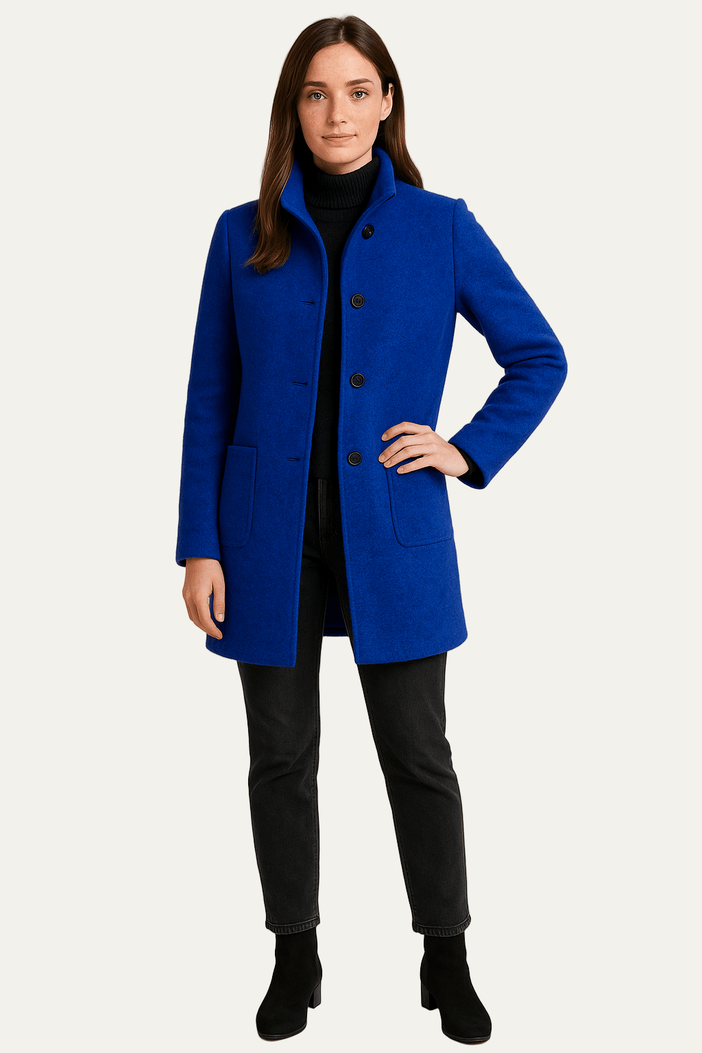 VogeLuxe | Women’s Stand Collar Single Breasted Coat