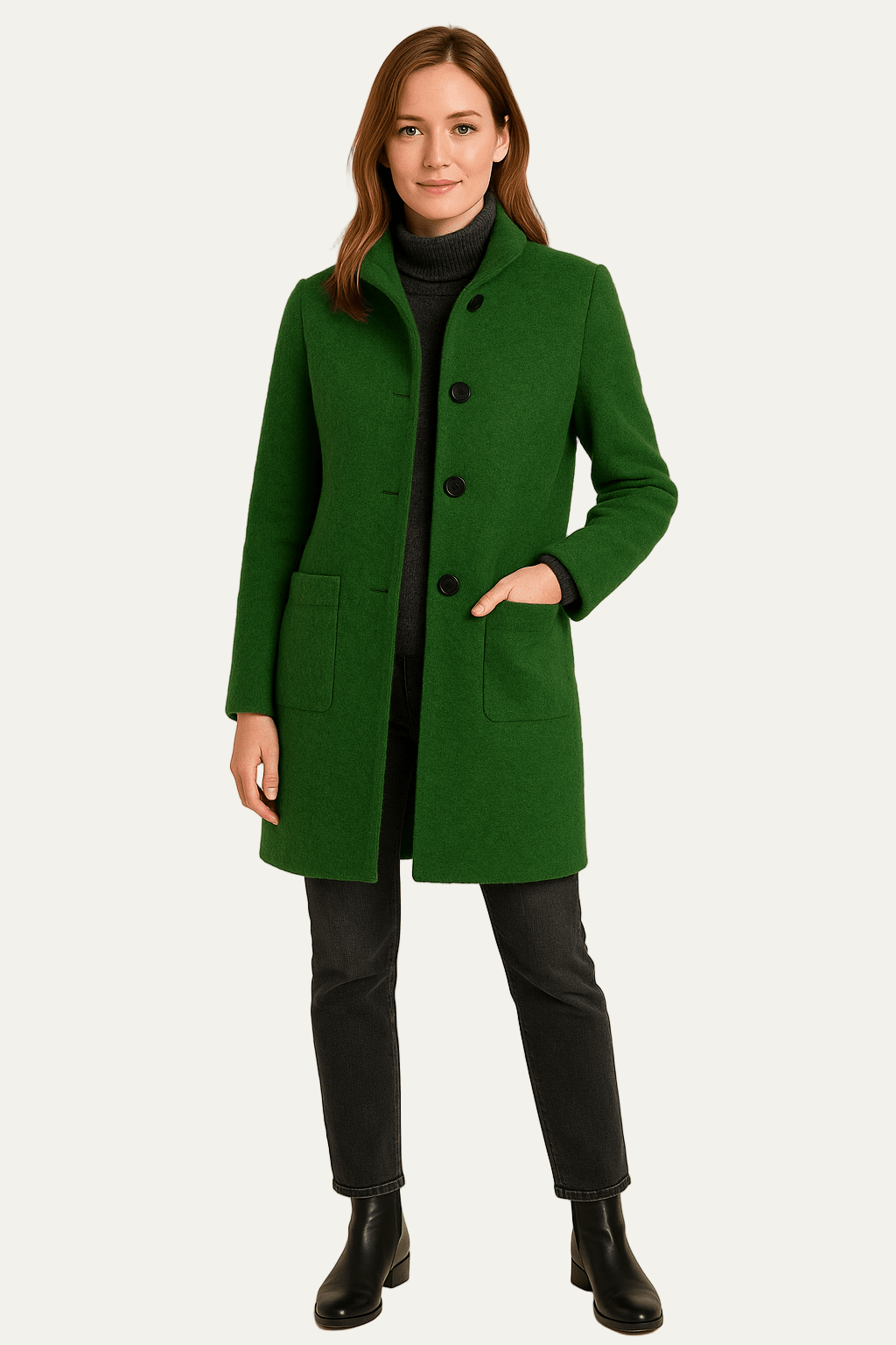 VogeLuxe | Women’s Stand Collar Single Breasted Coat