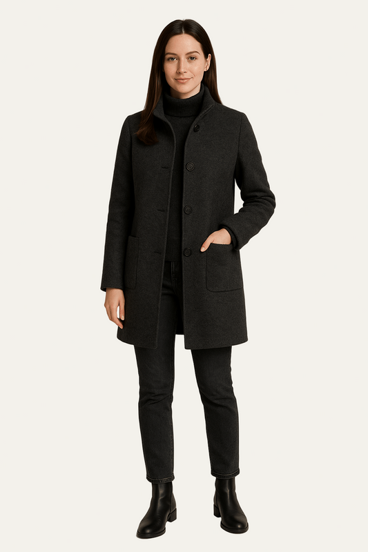 VogeLuxe | Women’s Stand Collar Single Breasted Coat
