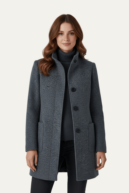 VogeLuxe | Women’s Long A Line Hooded Button Coat