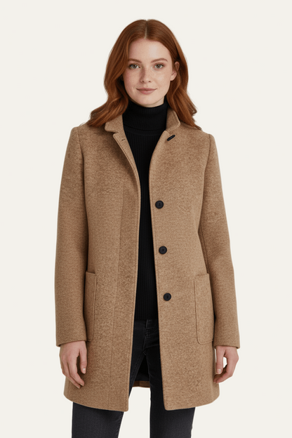 VogeLuxe | Women’s Long A Line Hooded Button Coat
