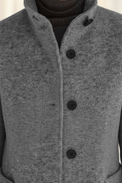 VogeLuxe | Women’s Long A Line Hooded Button Coat