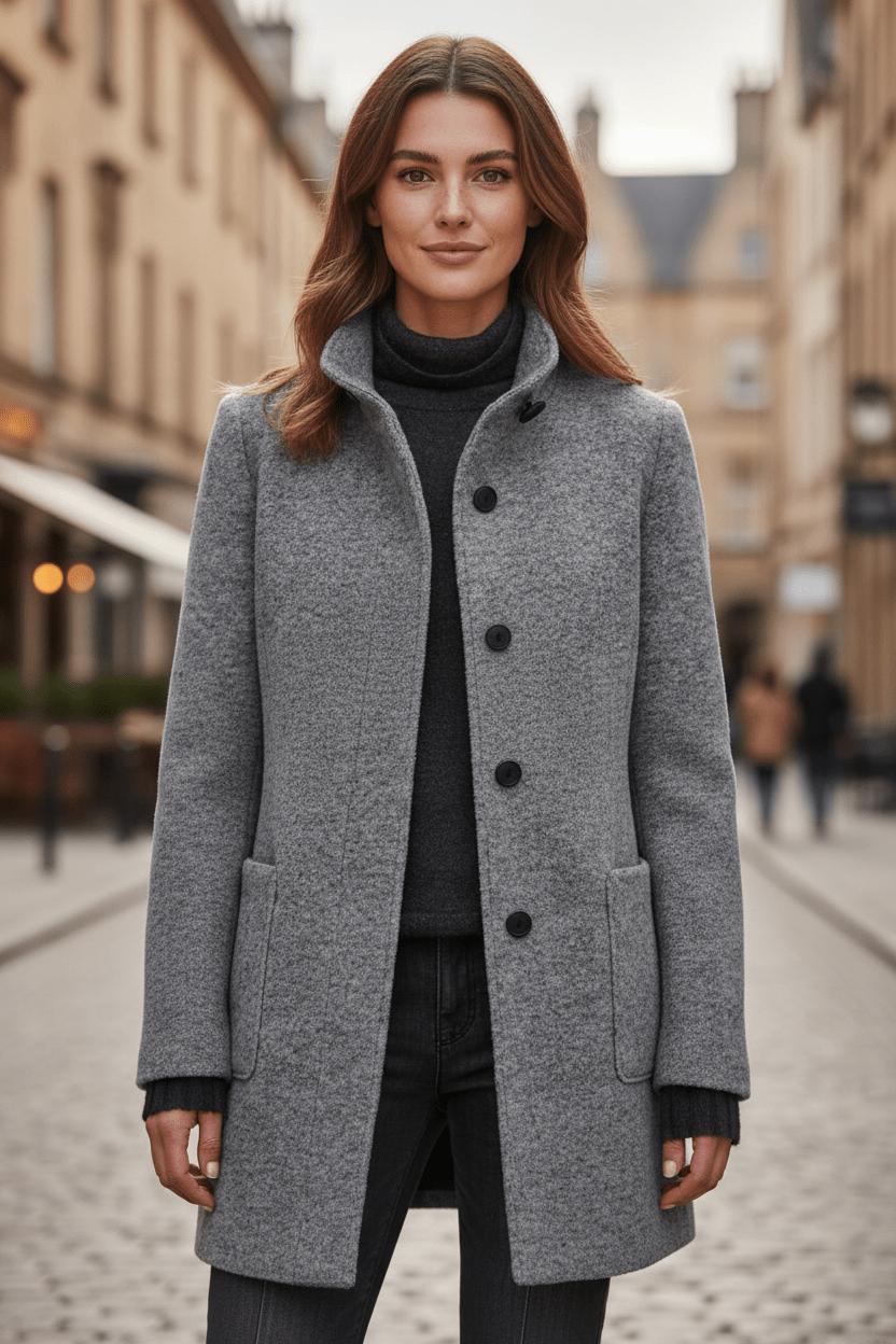 VogeLuxe | Women’s Long A Line Hooded Button Coat