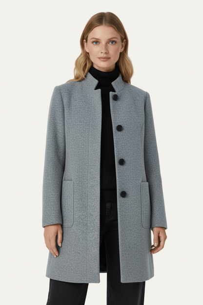 VogeLuxe | Women’s Long A Line Hooded Button Coat