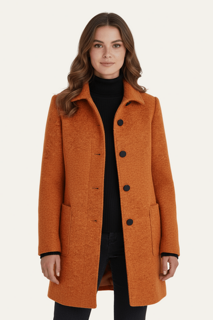 VogeLuxe | Women’s Long A Line Hooded Button Coat
