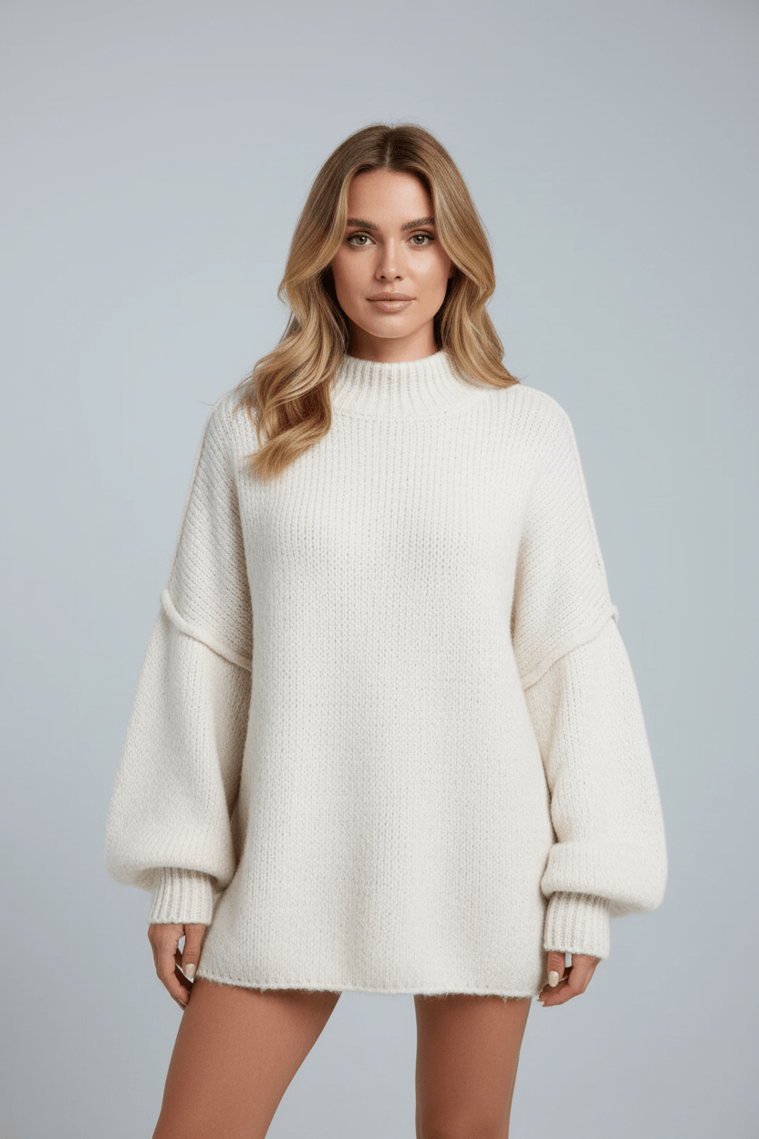Relaxed Fit Crew Neck Sweater for Women