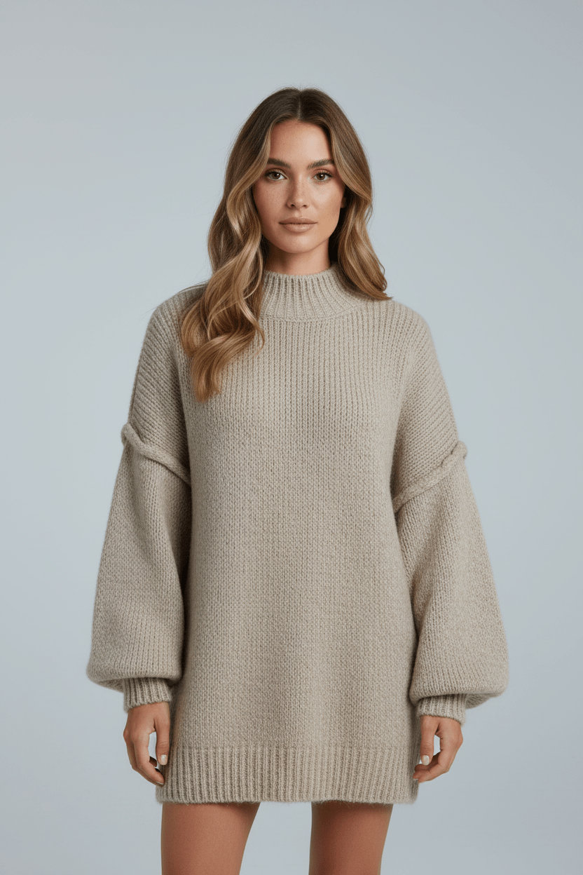 Relaxed Fit Crew Neck Sweater for Women - VogeLuxe