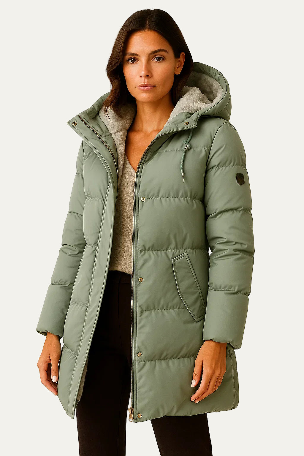 VogeLuxe | Women’s Insulated Long Quilted Hooded Puffer Coat