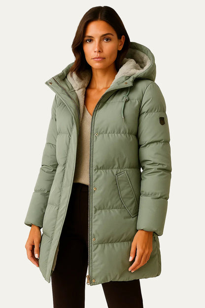 VogeLuxe | Women’s Insulated Long Quilted Hooded Puffer Coat