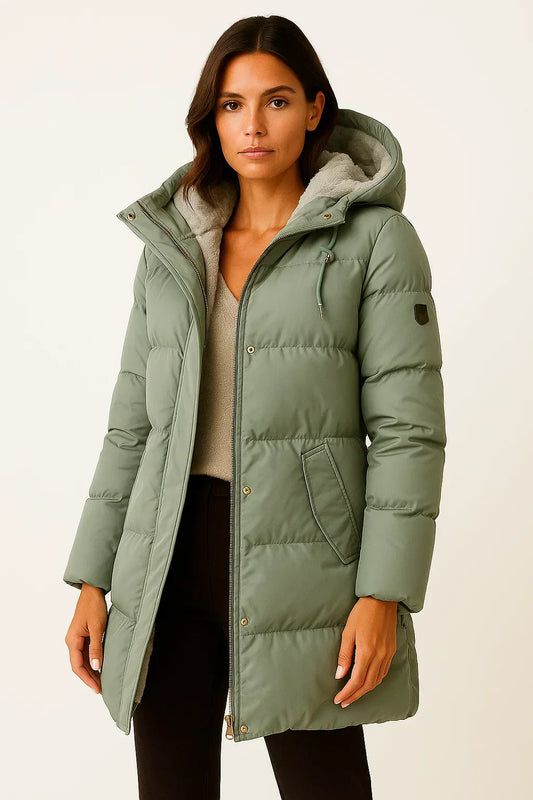 Warm Women's Down Parka Coat with Hood - VogeLuxe