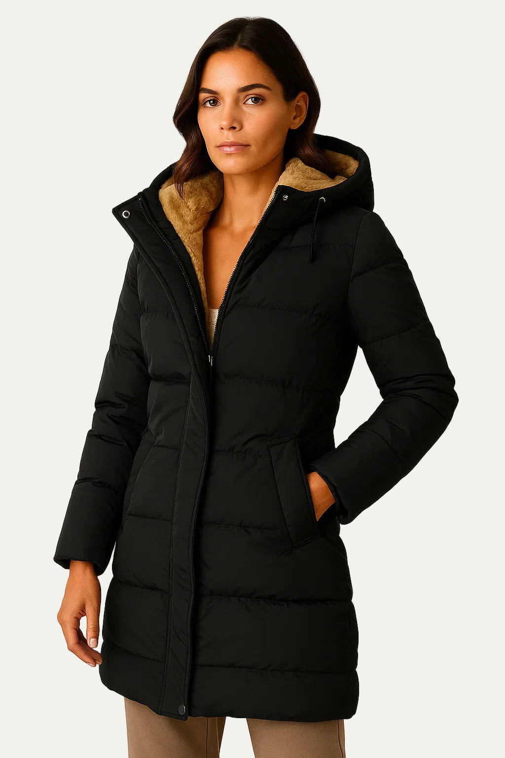 VogeLuxe | Women’s Insulated Long Quilted Hooded Puffer Coat
