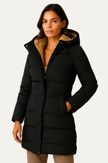 VogeLuxe | Women’s Insulated Long Quilted Hooded Puffer Coat