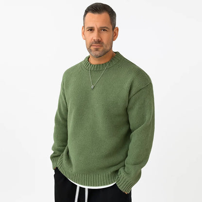 VogeLuxe | Men’s Oversized Heavy Rib Knit Crew Neck Sweater