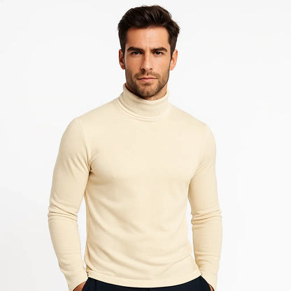 VogeLuxe | Men’s Form Fitting Soft Knit Turtleneck Top