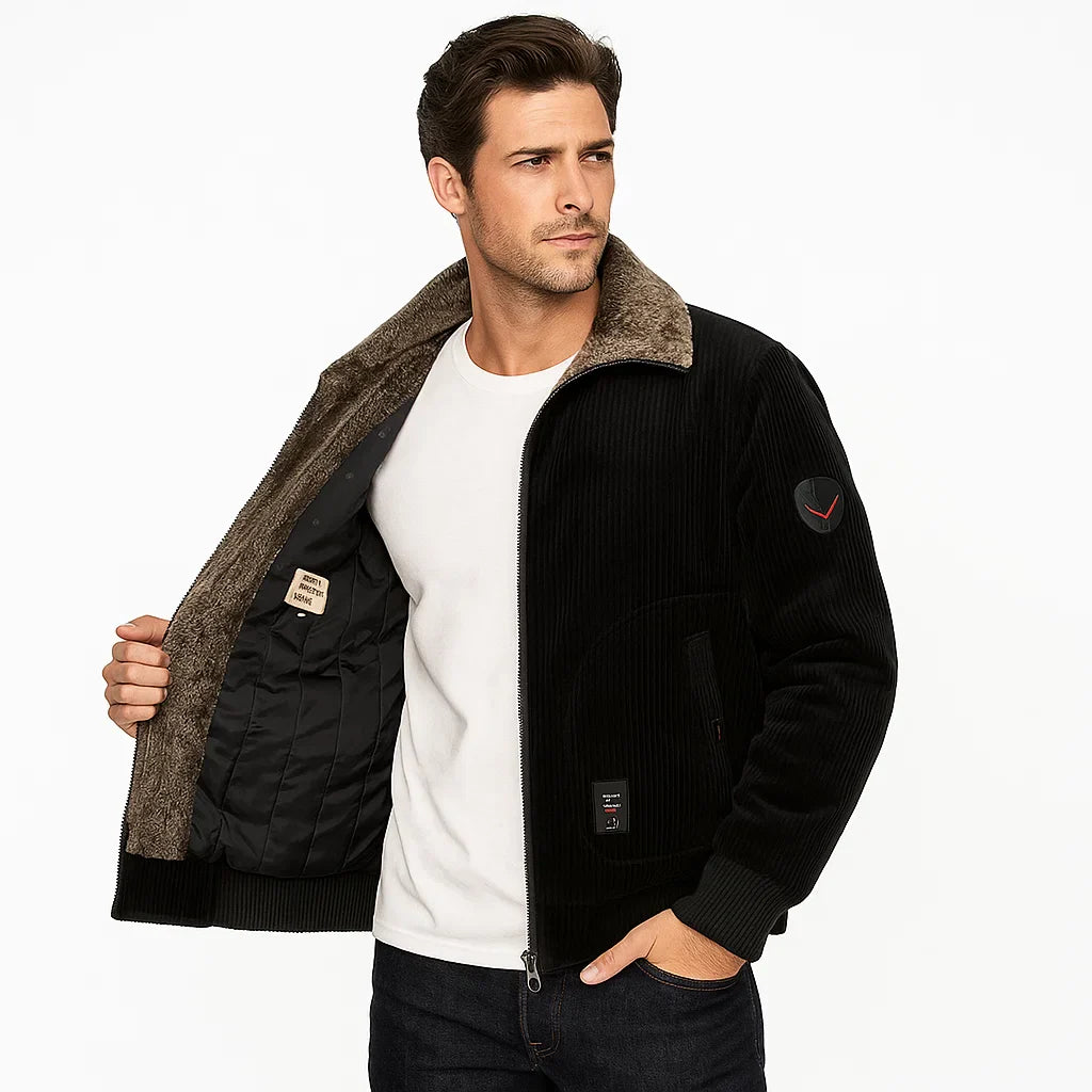 VogeLuxe | Men’s Casual Corduroy Style Bomber Jacket