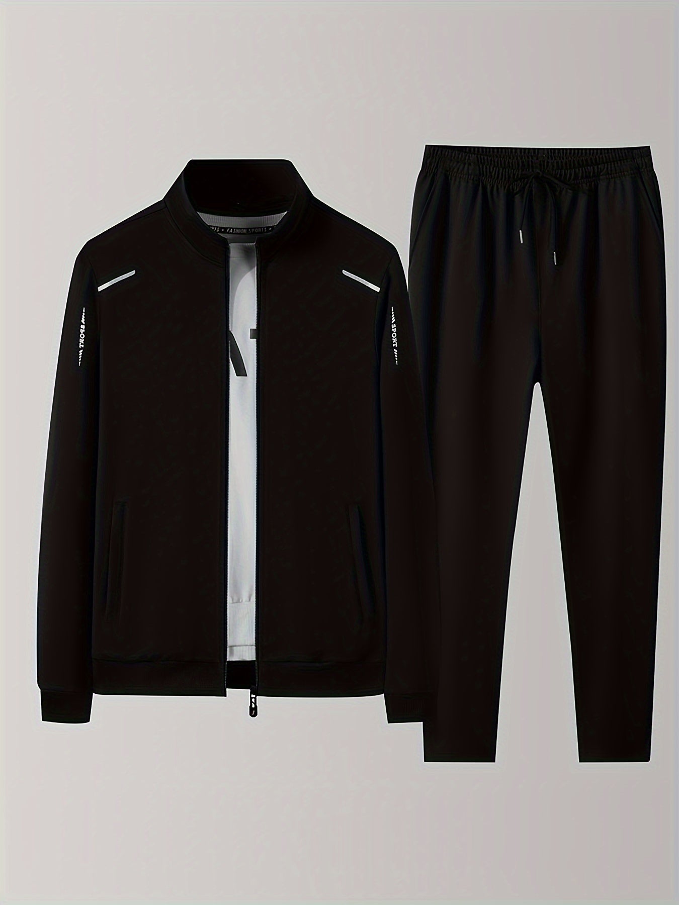 Men's Sporty Zip Up Training Jacket and Pants Set