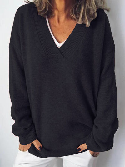 Women's Chic Oversized V Neck Sweater