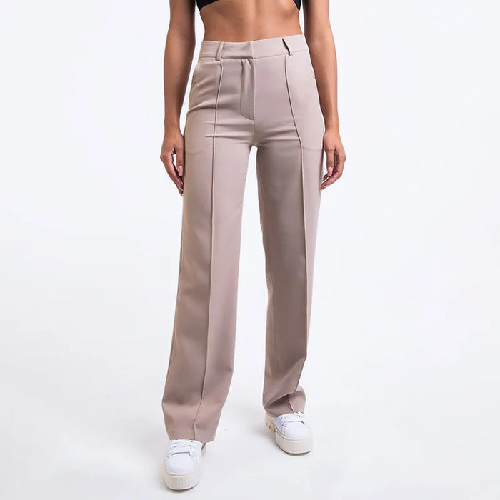 Classic High Waist Straight Leg Trousers for Women