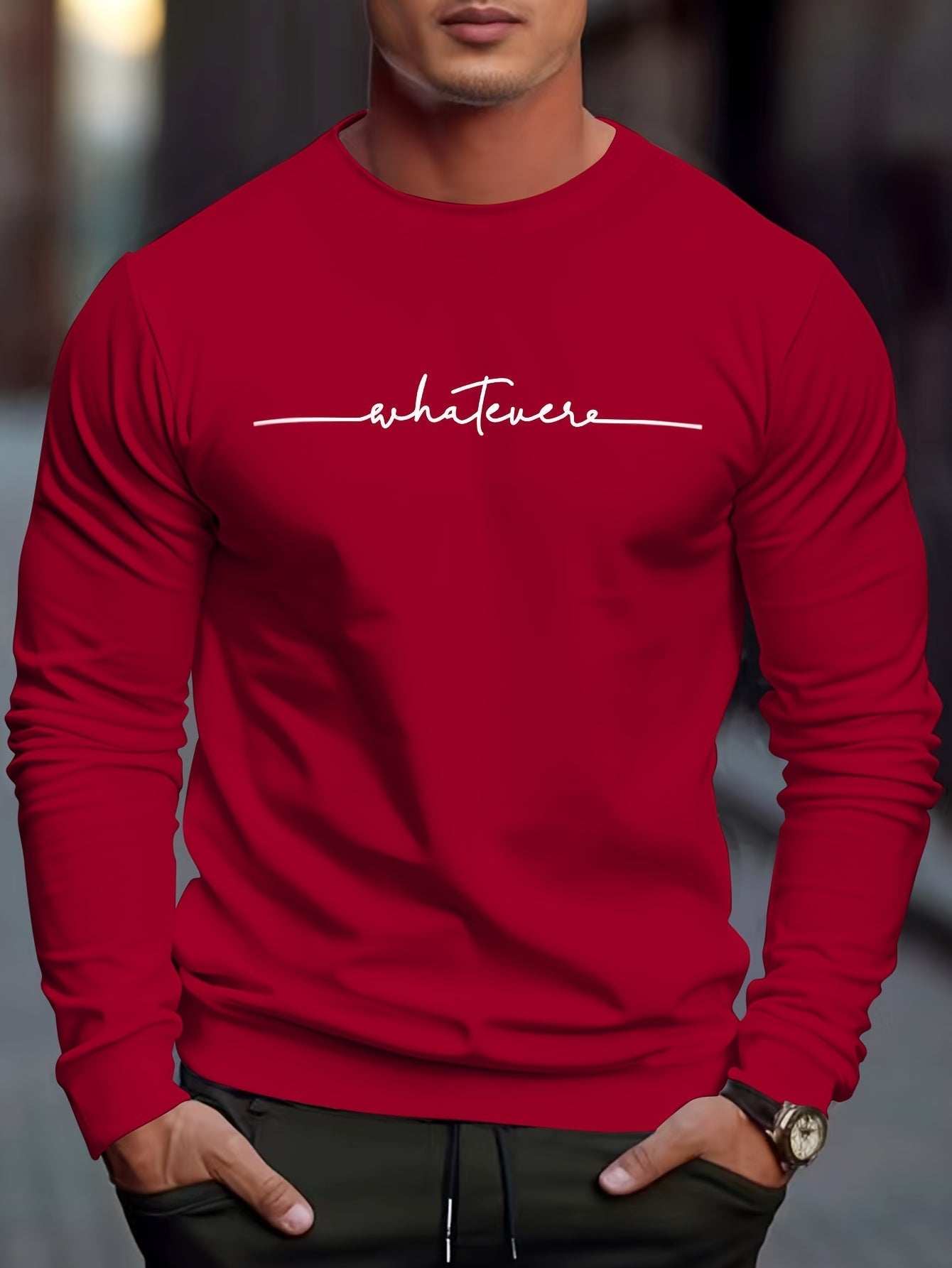 Relaxed Fit Mens Sweatshirt with Funny Graphic Print