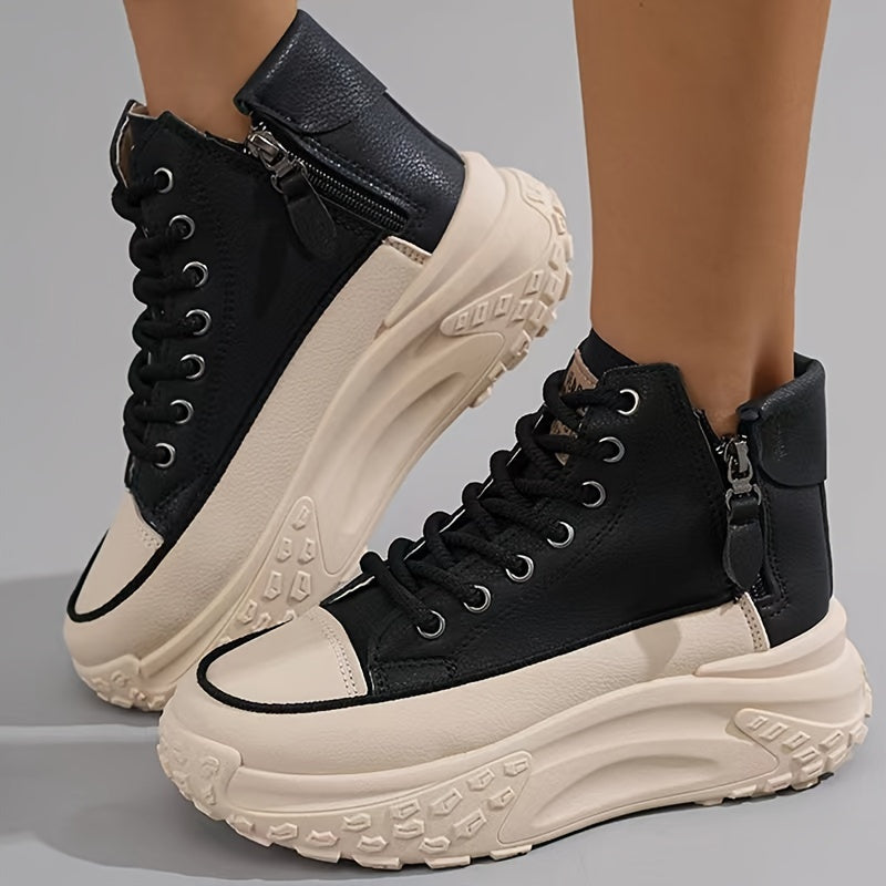 Comfortable Women's High Top Sneakers For Daily Wear - VogeLuxe