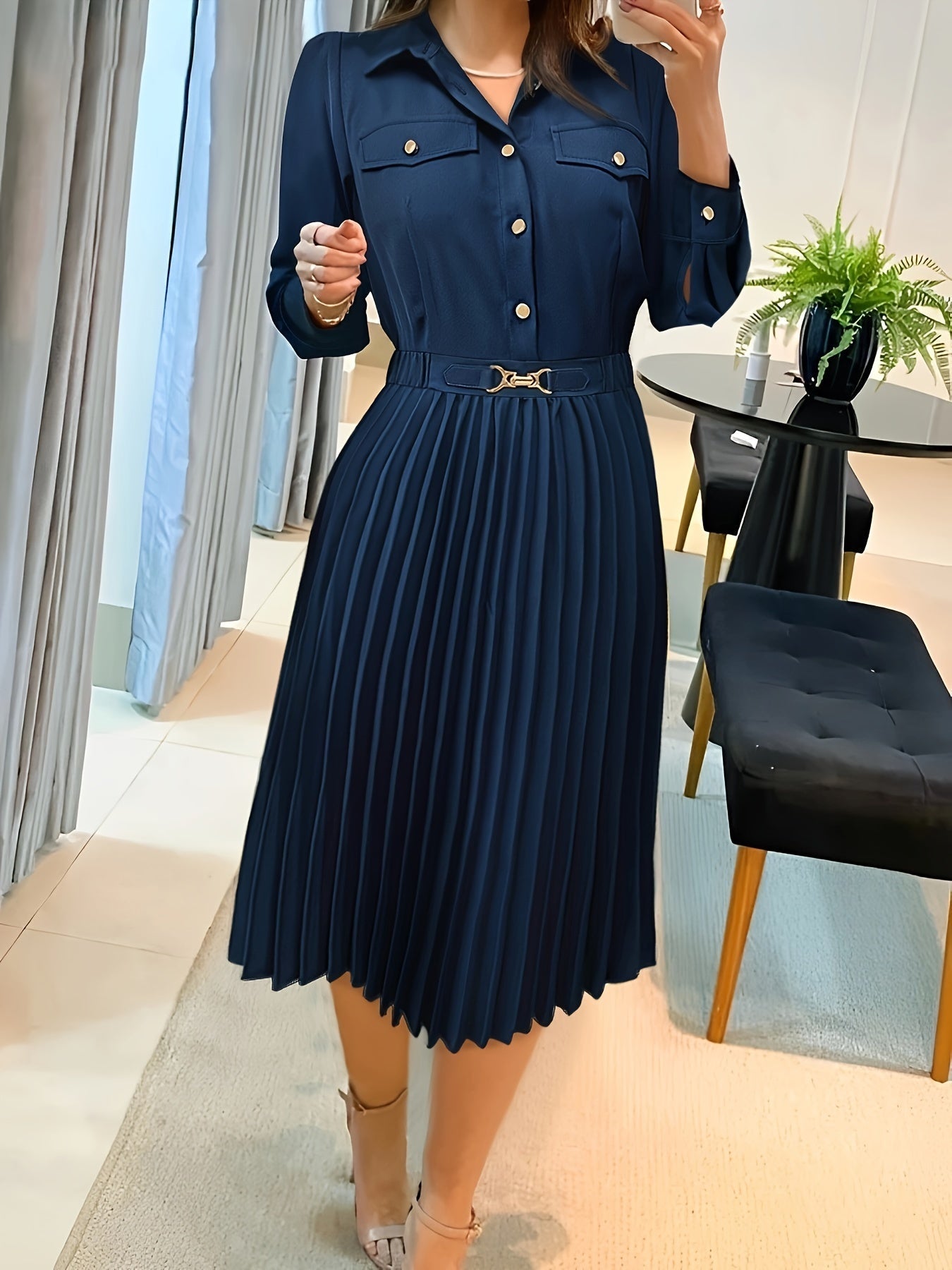 Elegant Long Sleeve Women's Formal Evening Dress - VogeLuxe