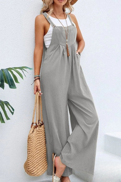 Relaxed Fit Linen Jumpsuit for Women