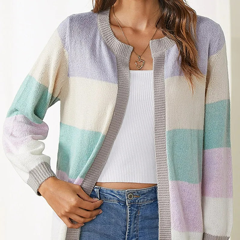 Soft Colourful Women's Cashmere Open Cardigan Sweater
