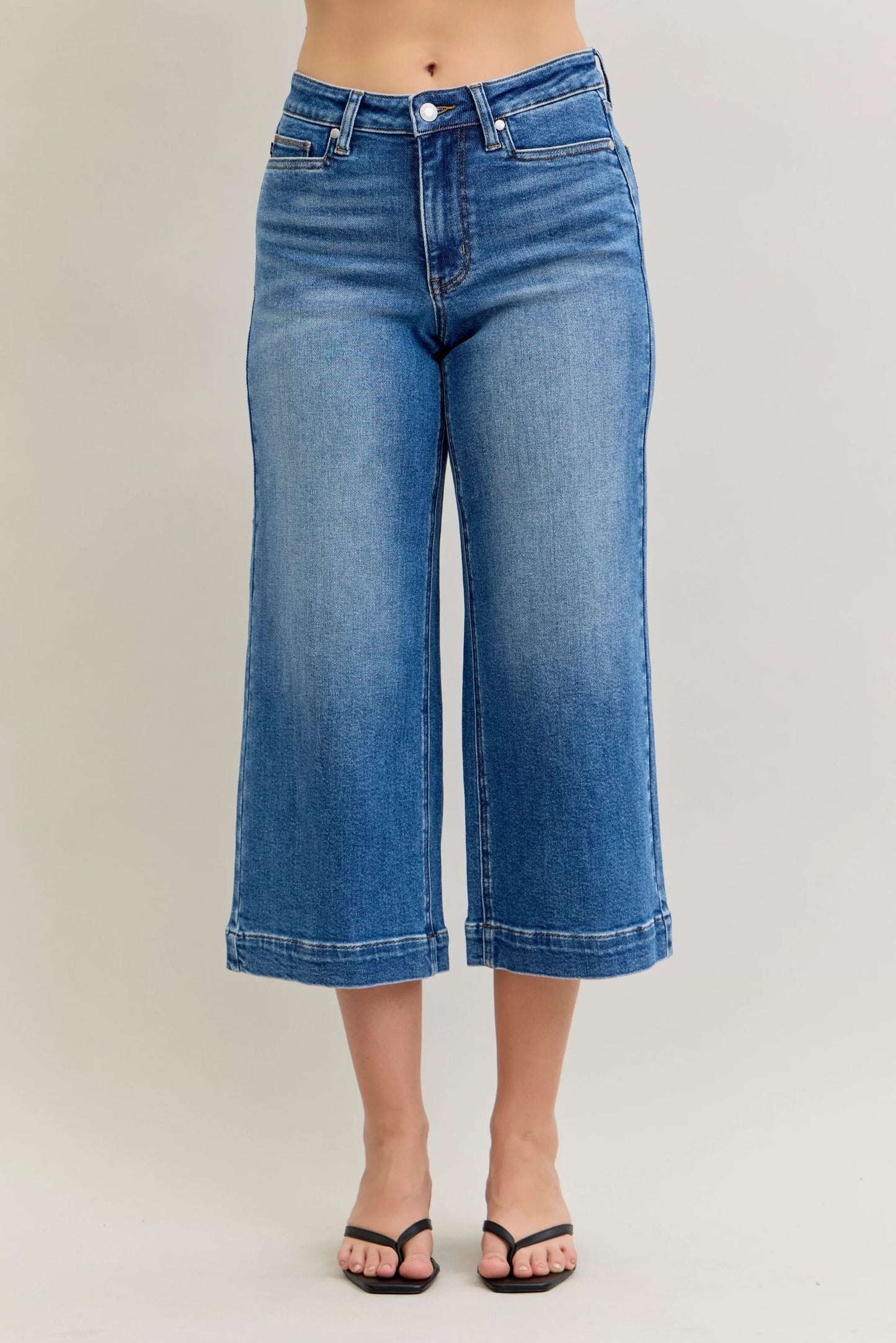 High Waist Flared Crop Women's Jeans - VogeLuxe