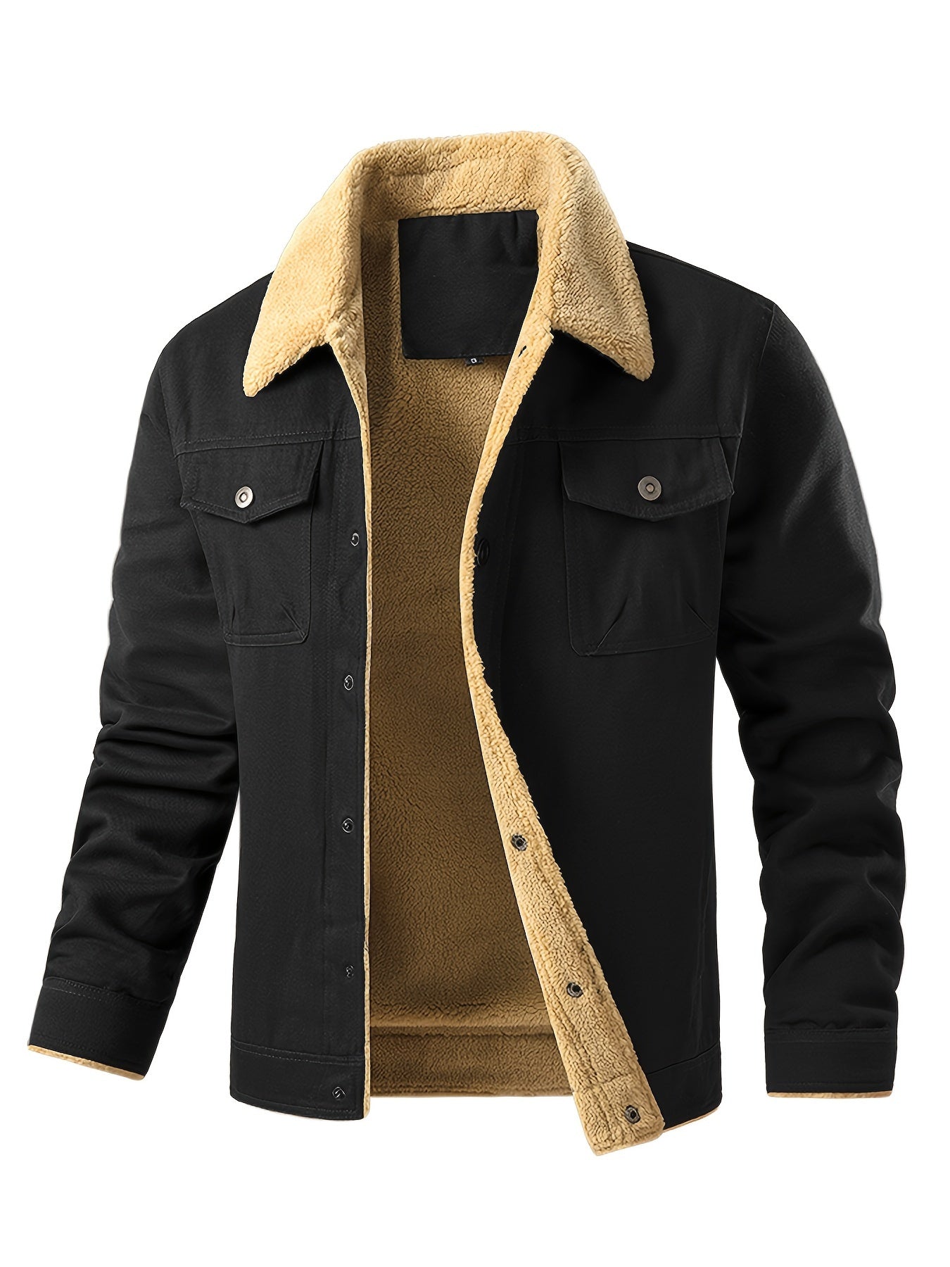 Cozy Mens Fleece Lined Winter Coat with Pocket