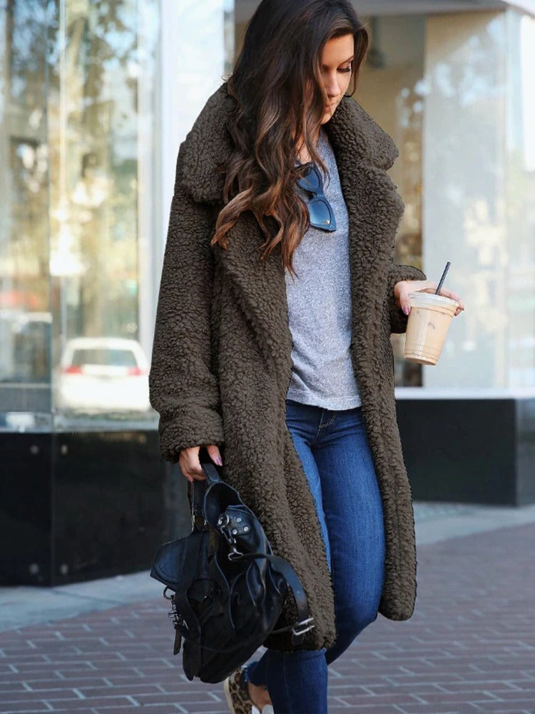 Warm Women's Oversized Faux Fur Parka Coat