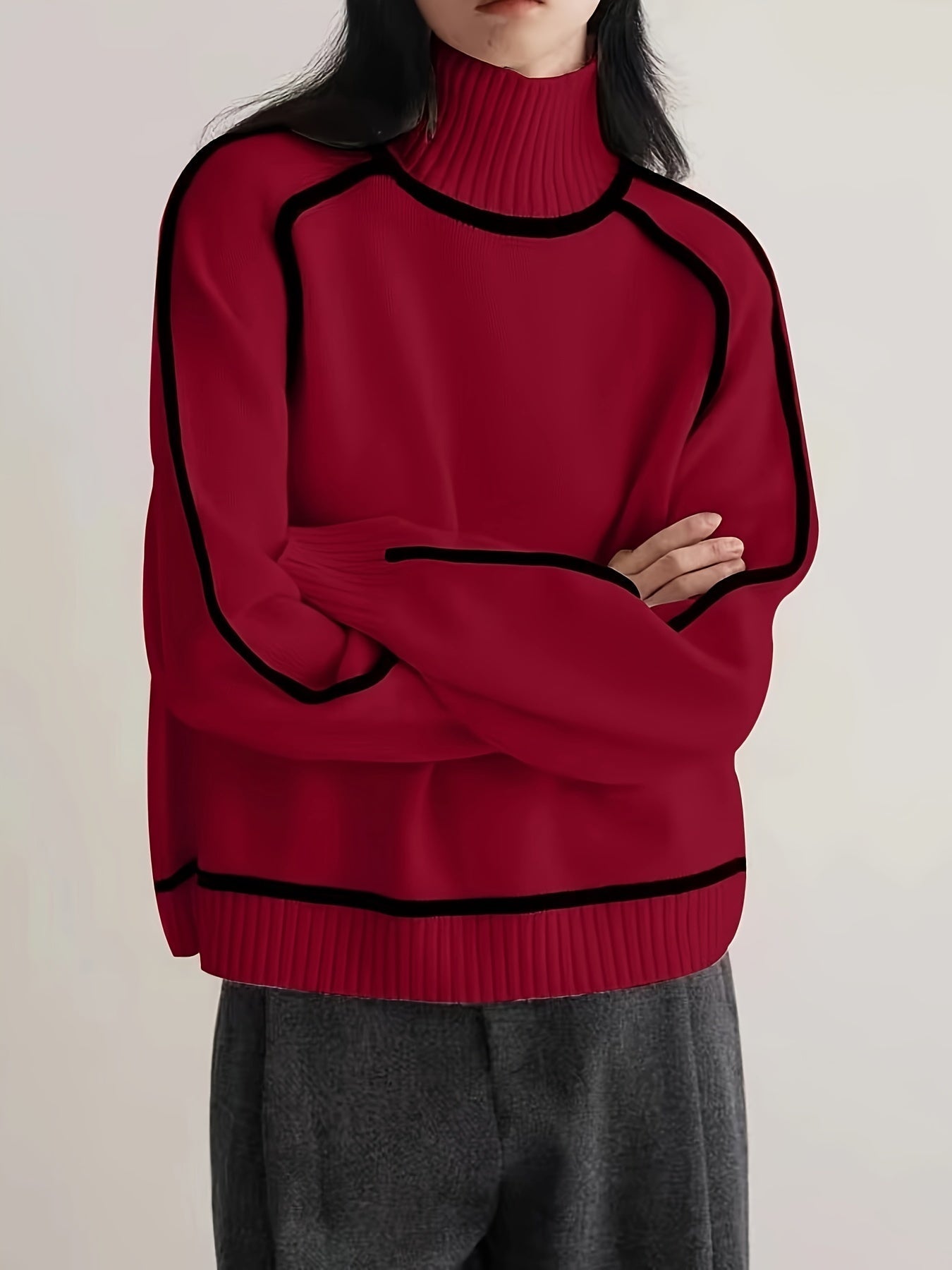 Cozy Warm Women's Long Sleeve Turtleneck Sweater