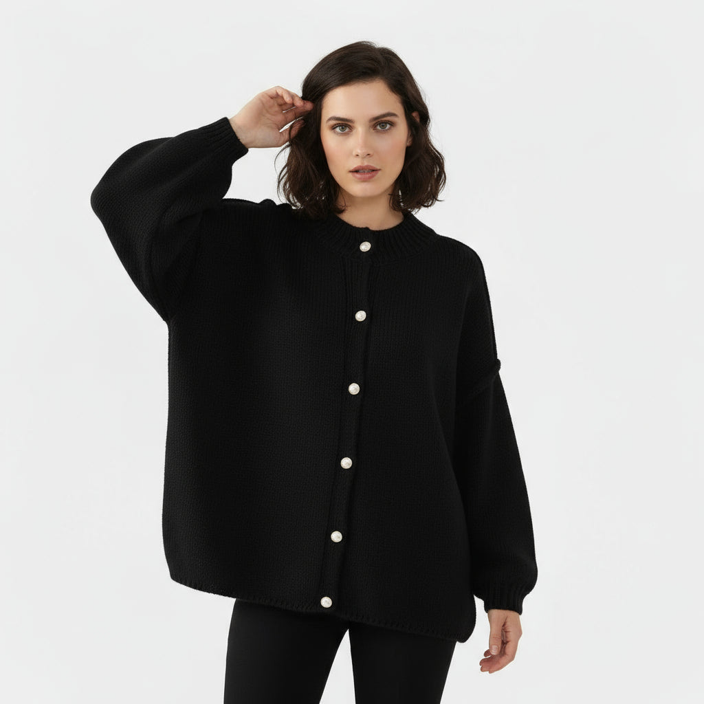Cozy Oversized Open Cardigan for Women - VogeLuxe