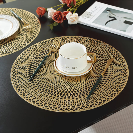 Circular Pattern Vinyl Table Mats | Durable Heat Proof Placemats - VogeLuxe