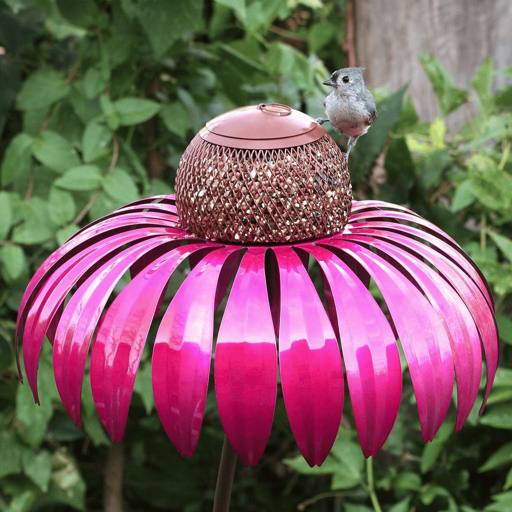 Garden Bird Feeder Pole | Floral Seed Tray