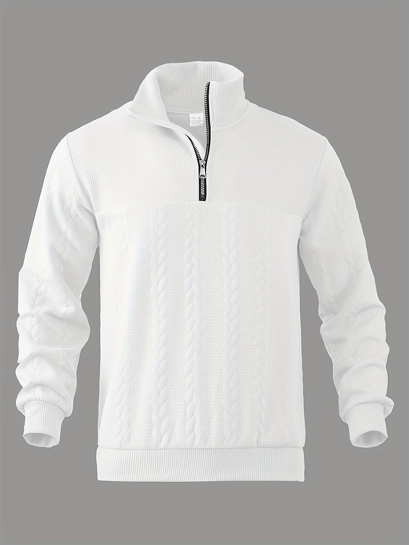 Classic Mens Crew Neck Zip Sweater