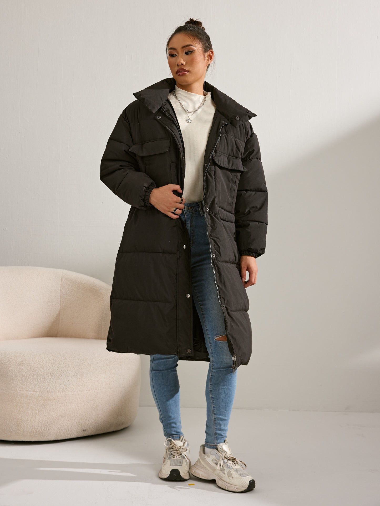 Cozy Long Down Women's Parka Jacket With Hood - VogeLuxe