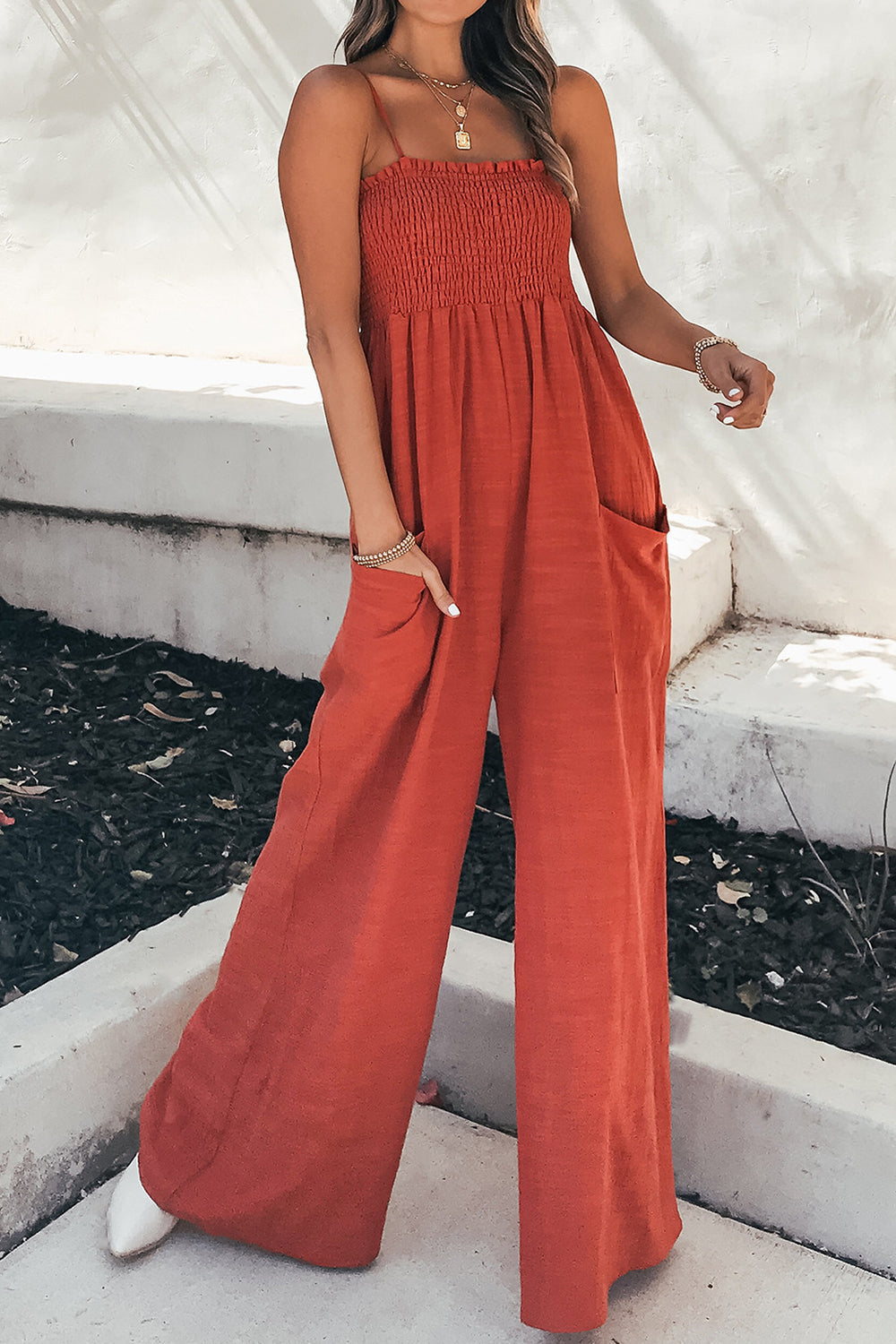 Women's Comfortable Sleeveless Summer Romper with Pockets