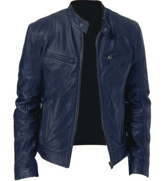 Relaxed Fit Mens Vegan Leather Jacket