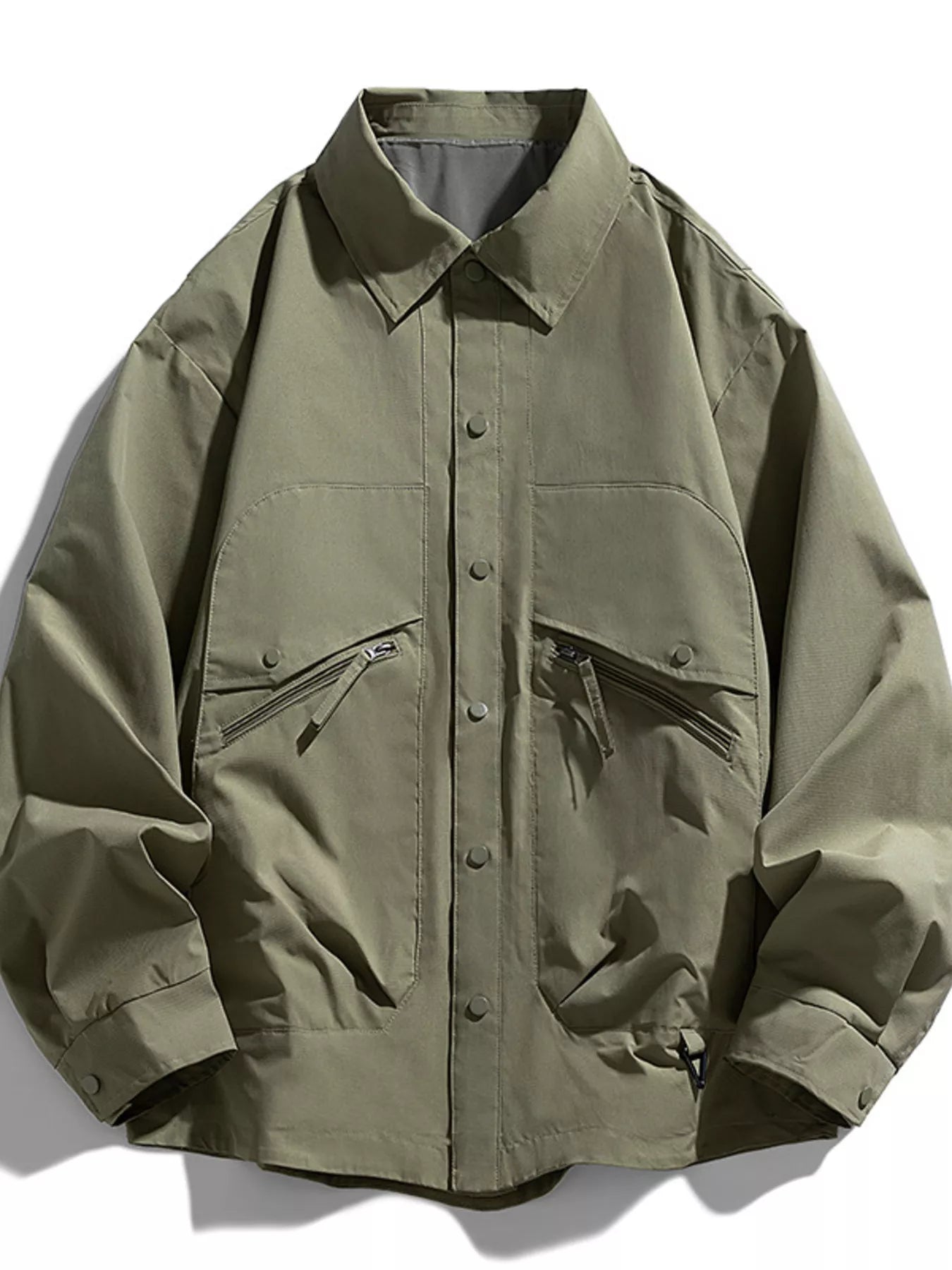 Relaxed Fit Men's Casual Snap Jacket