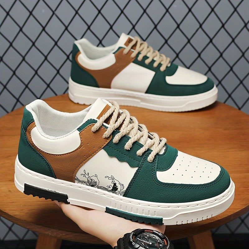 Men's Vintage Graphic Low Top Sneakers - BritishElegance