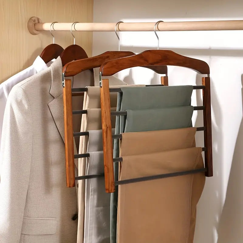 Space Saving Wooden Closet Organiser Hanger Rack - VogeLuxe