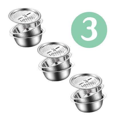 3-in-1 Stainless Steel Kitchen Sink Set