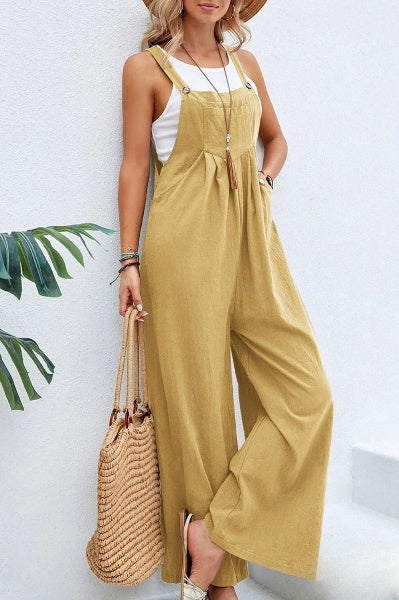 Relaxed Fit Linen Jumpsuit for Women