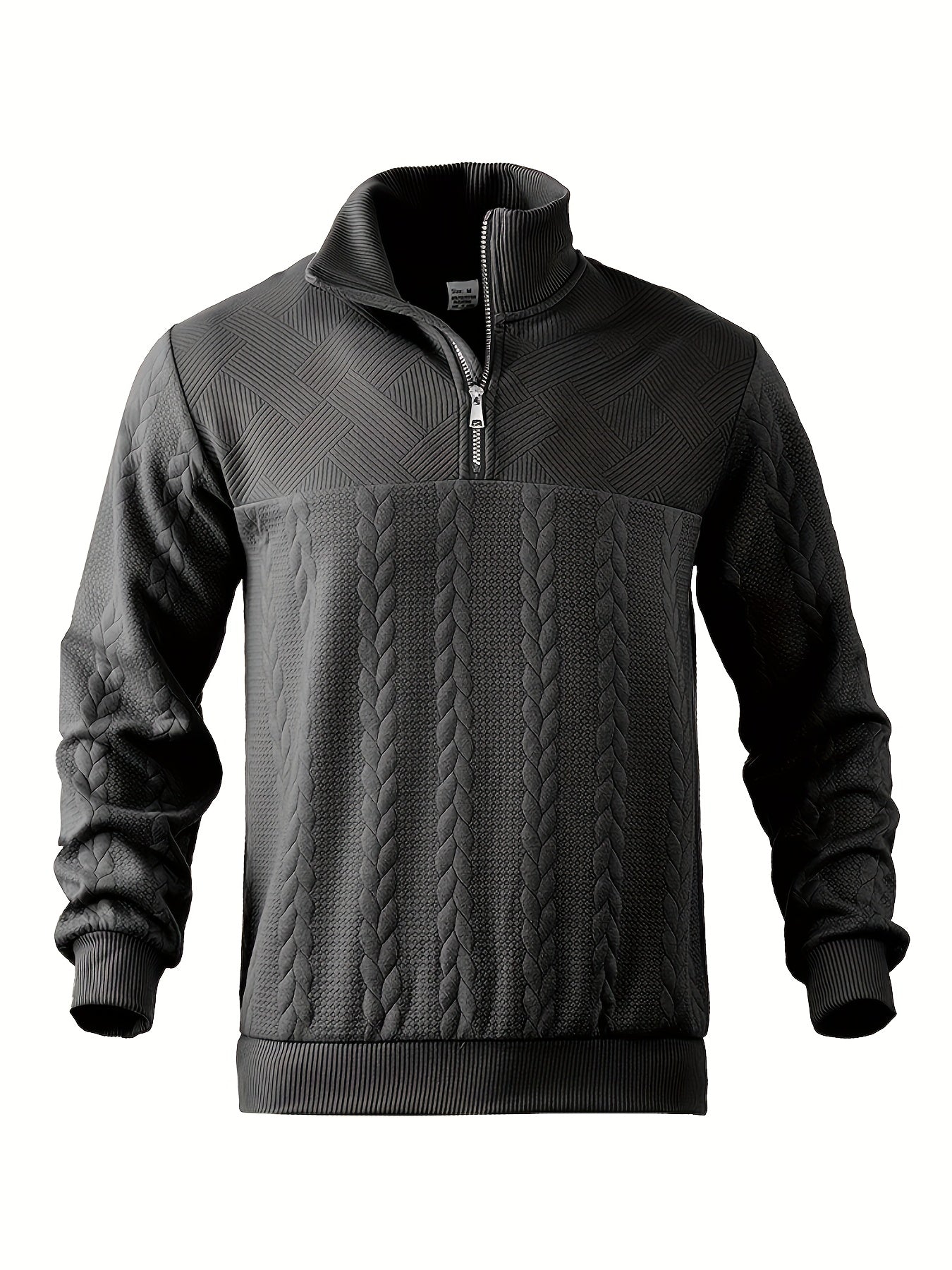Classic Mens Crew Neck Zip Sweater