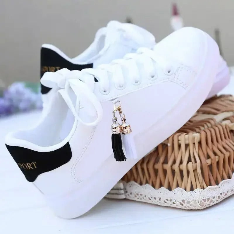 Classic Comfortable White Lace Sneakers