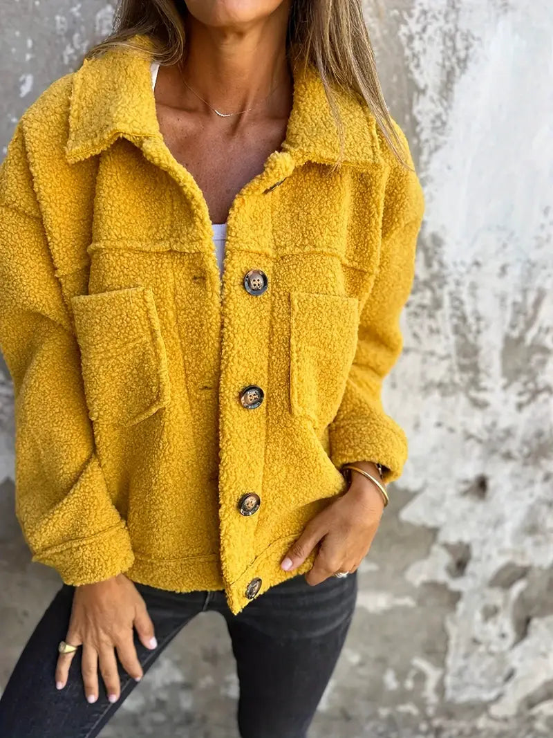 Relaxed Fit Ladies' Button Down Coat