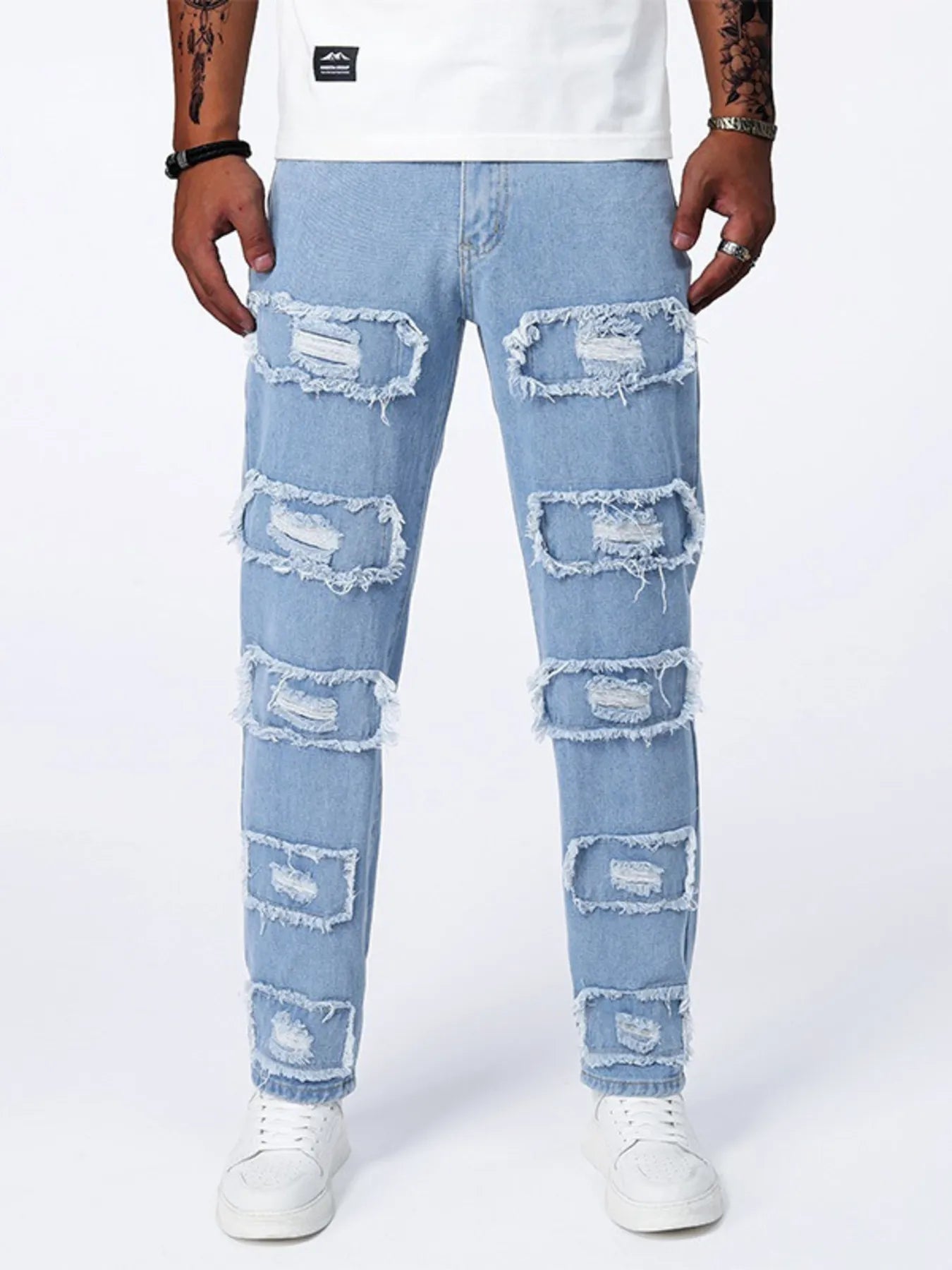 Ripped Skinny Fit Men's Jeans - VogeLuxe