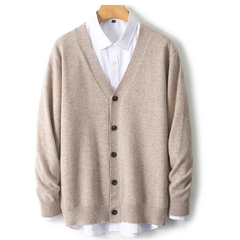 Classic Men's Button Front Crew Sweater
