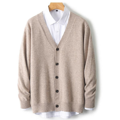 Classic Men's Button Front Crew Sweater
